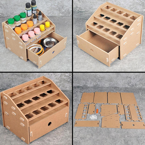 Organizador De Pintura Modelo De Madera Organizador,