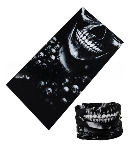 Cuello Multifunción-mascara Caras Payaso Vtas X Mayor Negro Mod 7 Liso