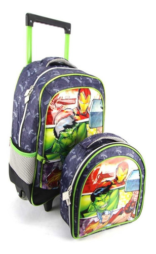 Mochila De Rodinha Vingadores Marvel E Lancheira Xeryus 7080