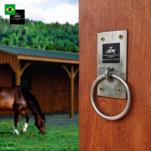 Imagem 5 de 7 de Argola Aço Inox Suporte Parede Baia Cavalo Com Parafuso