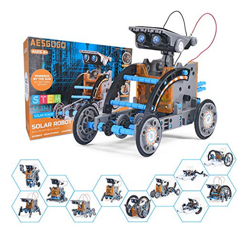 Aesgogo Kit De Robot Solar 12 En 1 Stem Para Niños De 8 A 12 Años, Juguetes De Construcción De Robótica De Educación Científica, Proyectos Experimentos Actividades Para Niños, Niñas Y Adolescentes