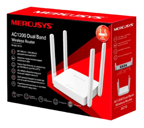 Router Mercusys Ac10 Ac1200 Inalambrico Dual Band 