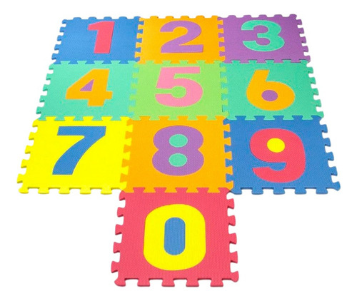Tapete Rompecabezas Fomi Con Números 10 Piezas Para Piso Multicolor Números