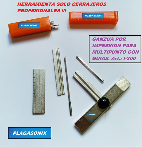 Imagen 4 de 10 de Ganzua Impresion Multipunto C/g I-200 Cerrajeria Profesional