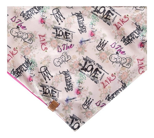 Bandana Pet Jr Dupla Face Para Cachorros Rayssa Em Poliéster Cor Pink Rayssa P