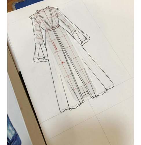 Ilustración De Moda Regla De Dibujo Mujer Plantilla De