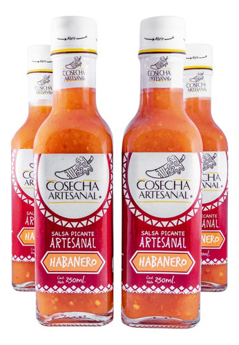 Salsa Habanero Rojo 250 Ml (4 Pack)