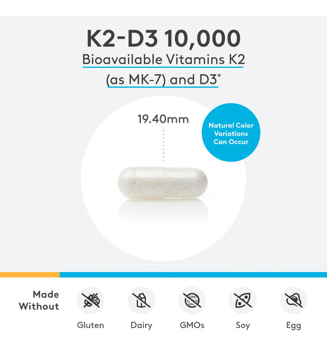Xymogen K2-d3 10000 Ui Vitamina D3 K2 60 Cápsulas