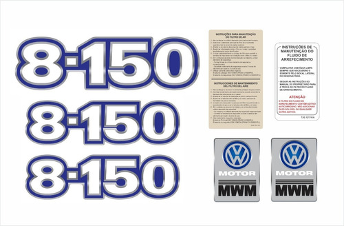 Adesivo Volkswagen 8-150 Etiquetas Emblema Resinado 17803