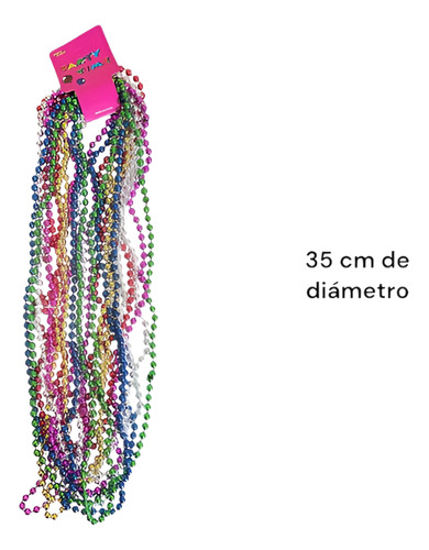 24 Collares Mardi Gras Bolitas Carnaval Colores Fiesta Boda