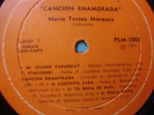 Sin Tapa Disco Maria Teresa Marquez Cancion Enamorada F0