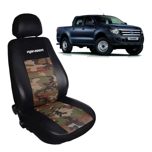 Funda Cubre Asiento Cuero Acolchado Camuflada Ranger 12/-