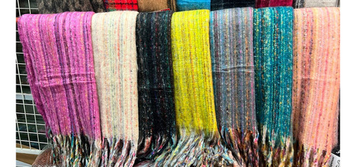 Maxi Bufanda Pashmina De Lanilla Invierno Diseños Al Azar Talla Standar