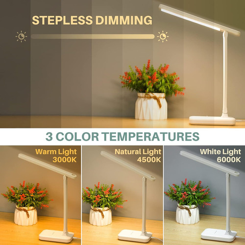 Lámpara De Escritorio Led Con Control Táctil Para Lectura, S