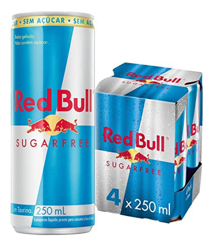 Energético Red Bull Sugar Free 250ml (4 Unidades)