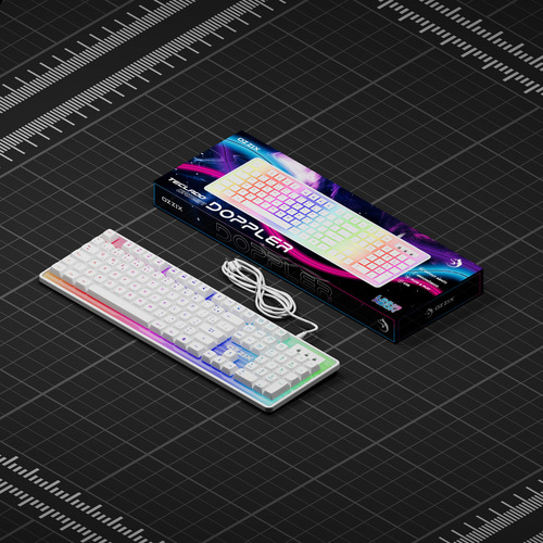 Teclado Gamer Rgb Profissional Antighosting Base Led Doppler Cor De Teclado Branco Idioma Português Brasil