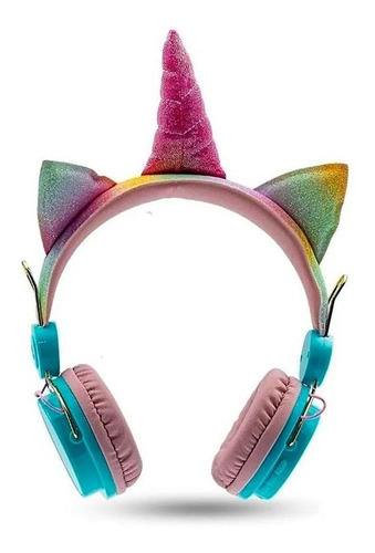 Auriculares unicornio para mujer, color rosa ya claro, color azul