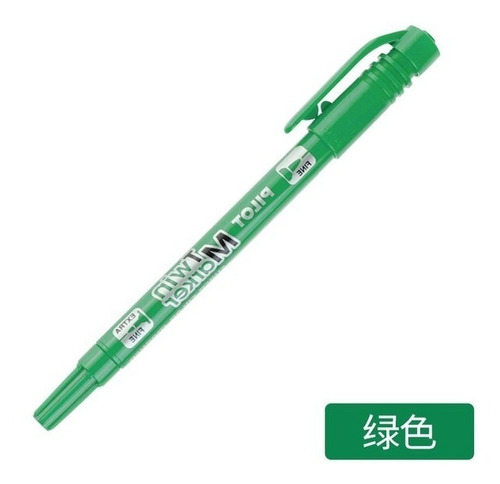 Lápiz Marcador Permanente Pilot Twin Marker Doble Punta Color Verde oscuro