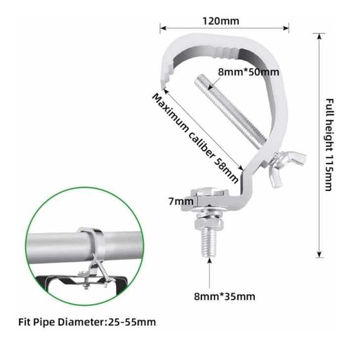 2x20$ Clamp De Aluminio Para Iluminación Ó Cornetas