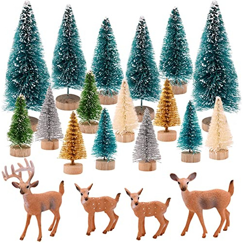 Mini Árbol De Navidad 16 Figuras De Animales Del Bosqu...