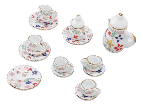 Juego De 15 Tazas De Té En Miniatura, Casa De Muñecas, Minis