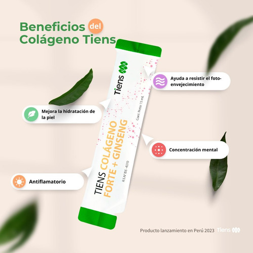 Tiens Colageno Forte + Ginseng 15 Sachets