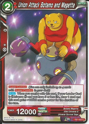 Union Attack Botamo & Magetta Tb1-022 Dragon Ball Super Tcg