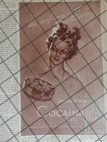 Cartel Publicitario Retro Cosmetico Cocaina En Flor /328