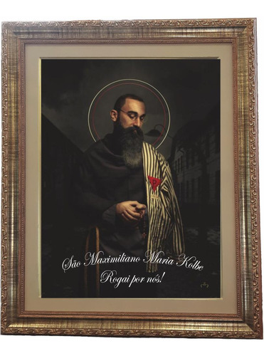 Quadro São Maximiliano Maria Kolbe, M.02,med.53x43cm Angelus