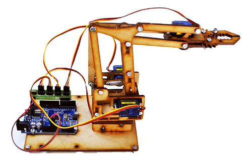 Brazo Robotico Didactico Para Arduino En Mdf