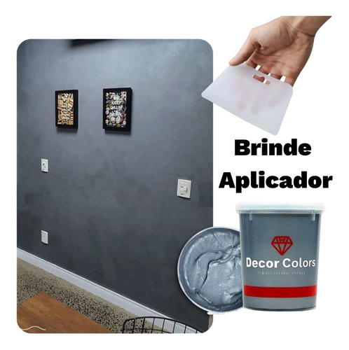 Imagem 1 de 10 de Decor Colors Massa Cimento Queimado Perolizado 1,6 Grafite