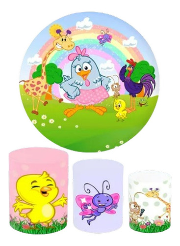 Kit Capa Painel Cilindros Galinha Pintadinha 3 Veste Fácil