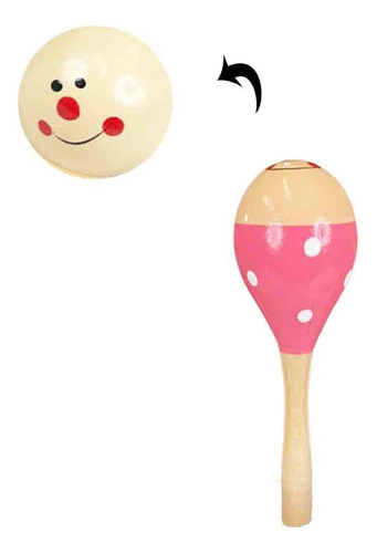 Maraca De Madera Infantil Grande Estimulación Sonora