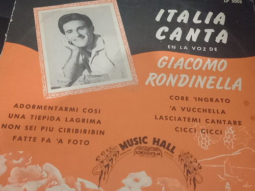 Disco De Vinilo / Italia Canta / Giacomo Rondinella