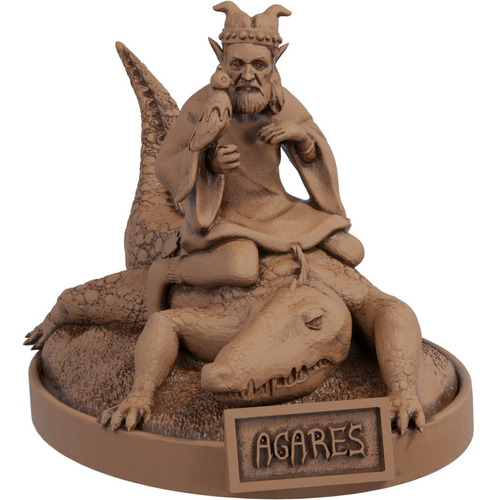 Estátua Imagem Agares - Ars Goetia Cor Cor Madeira