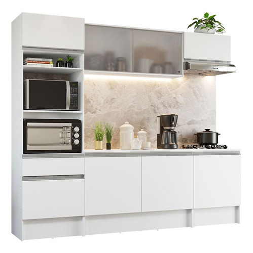 Cocina Integral Topazio 2.40 Metros - Blanco