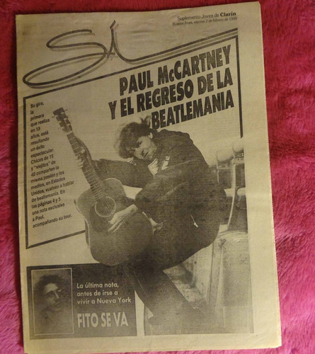 Suplemento Si Clarin 1990 Paul Mccartney Fito Paez Radios 