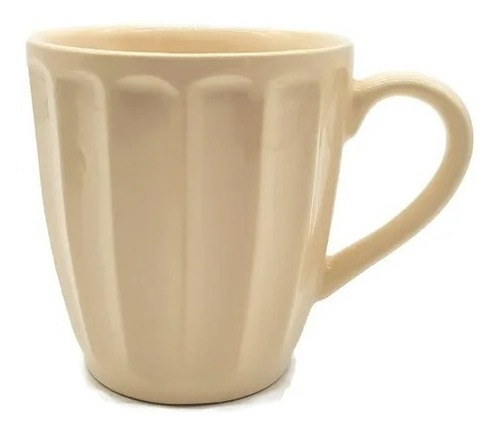 Tazas De Cerámica Mug Vainilla Color Pastel 330cc Pack X12