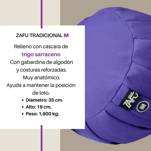 Zafu Con Cáscara Trigo Sarraceno Medium 19 X 35 Cm Zafurelax