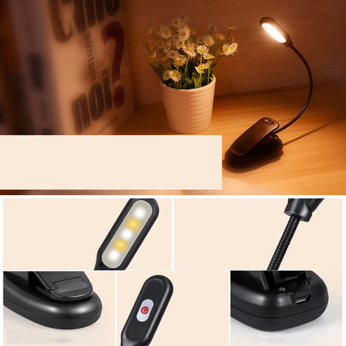 K 1pc New 5 Led Book Light Easy Clip On Reading Lights 7822