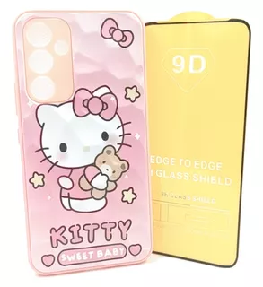 Case Hello Kitty + Mica Templada Para Samsung Galaxy A14 5g