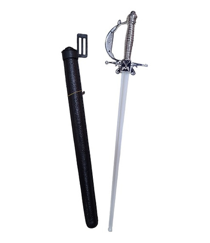 Espada De Bandido Plateada De Plástico 50cm