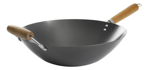 Wok Kenmore Hammond De Acero Al Carbono Con Fondo Plano, 14 