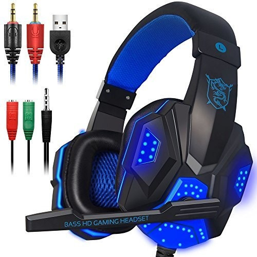 Auriculares Para Juegos Con Micrfono Y Luz Led Para Ordenad