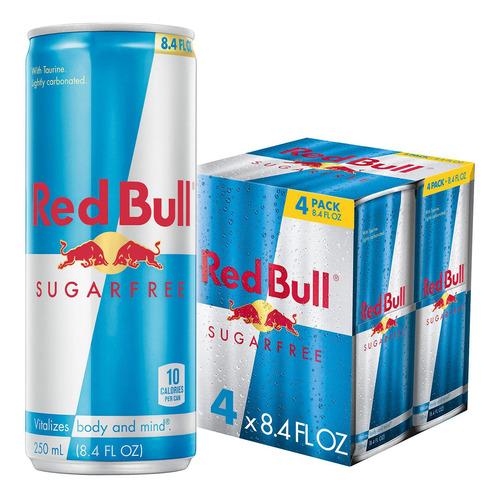 Red Bull Bebida Energetica, Sin Azucar, 8.4 Onzas Liquidas (