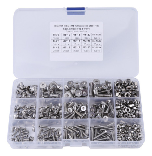 De Tornillos De Cabeza Plana De Acero Inoxidable M3 M4 M5,