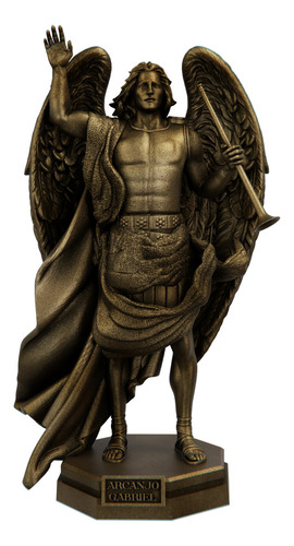 Estátua São Gabriel Arcanjo Mensageiro - Coleção Sublime Cor Cor Ouro Velho