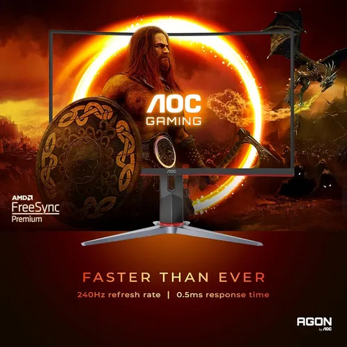 Aoc C27g2z Monitor De Juegos Ultrarrápido Curvo Sin Marco De