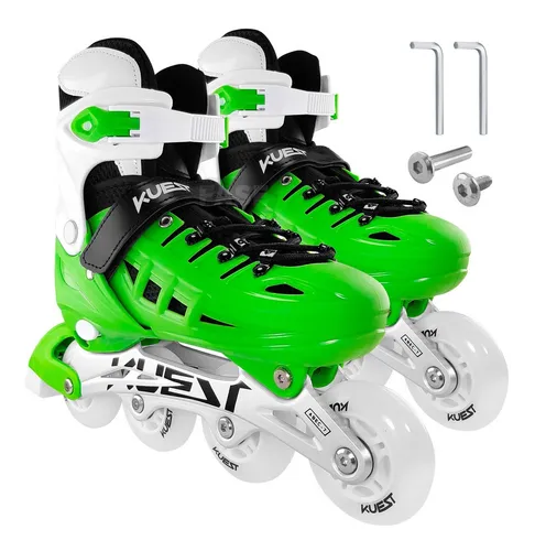 comprar Patines Rollers Ajustables Talle 35 A 38 Verde Abec 7 Freno