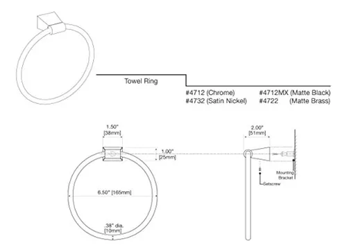 Gatco bleu towel ring sale